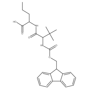 (2R)-2-[(2R)-2-({[(9H-fluoren-9-yl)methoxy]carbonyl}amino)-3,3-dimethylbutanamido]pentanoic acid Structure