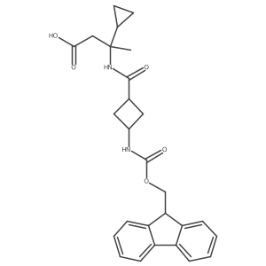 3-cyclopropyl-3-{[3-({[(9H-fluoren-9-yl)methoxy]carbonyl}amino)cyclobutyl]formamido}butanoic acid Structure