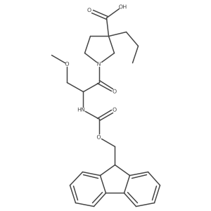 1-[2-({[(9H-fluoren-9-yl)methoxy]carbonyl}amino)-3-methoxypropanoyl]-3-propylpyrrolidine-3-carboxylic acid结构式