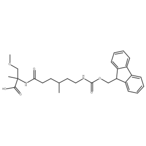 2-[6-({[(9H-fluoren-9-yl)methoxy]carbonyl}amino)-4-methylhexanamido]-3-methoxy-2-methylpropanoic acid结构式