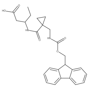 3-({1-[({[(9H-fluoren-9-yl)methoxy]carbonyl}amino)methyl]cyclopropyl}formamido)pentanoic acid Structure