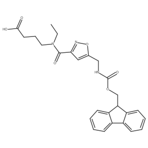 4-(N-ethyl-1-{5-[({[(9H-fluoren-9-yl)methoxy]carbonyl}amino)methyl]-1,2-oxazol-3-yl}formamido)butanoic acid结构式