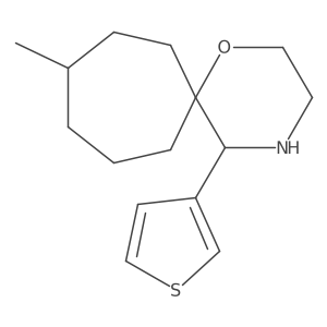 9-Methyl-5-(thiophen-3-yl)-1-oxa-4-azaspiro[5.6]dodecane结构式
