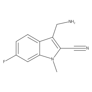 3-(aminomethyl)-6-fluoro-1-methyl-1H-indole-2-carbonitrile结构式