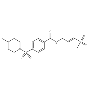 (E)-4-((4-methylpiperidin-1-yl)sulfonyl)-N-(3-(methylsulfonyl)allyl)benzamide Structure