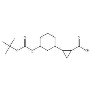 (1RS,2SR)-2-[(3R)-3-{[(tert-butoxy)carbonyl]amino}cyclohexyl]cyclopropane-1-carboxylic acid Structure