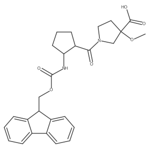 rac-1-[(1R,2S)-2-({[(9H-fluoren-9-yl)methoxy]carbonyl}amino)cyclopentanecarbonyl]-3-methoxypyrrolidine-3-carboxylic acid结构式