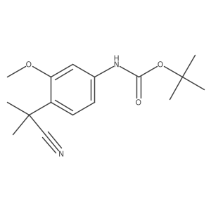 tert-butyl N-[4-(1-cyano-1-methylethyl)-3-methoxyphenyl]carbamate Structure