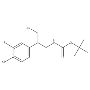 tert-butyl N-[3-amino-2-(4-chloro-3-fluorophenyl)propyl]carbamate结构式