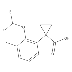 1-[2-(Difluoromethoxy)-3-methylphenyl]cyclopropane-1-carboxylic acid结构式