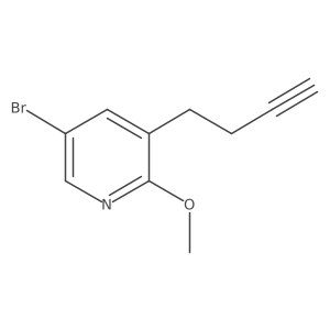 5-Bromo-3-(but-3-yn-1-yl)-2-methoxypyridine结构式