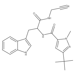 5-tert-butyl-N-[(2S)-1-(cyanomethylamino)-3-(1H-indol-3-yl)-1-oxopropan-2-yl]-2-methylpyrazole-3-carboxamide Structure
