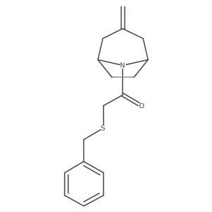 2-(benzylthio)-1-((1R,5S)-3-methylene-8-azabicyclo[3.2.1]octan-8-yl)ethan-1-one结构式