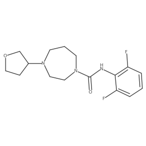 N-(2,6-difluorophenyl)-4-(oxolan-3-yl)-1,4-diazepane-1-carboxamide结构式