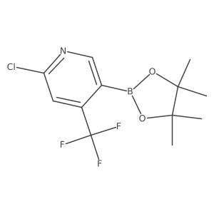 2-Chloro-5-(4,4,5,5-tetramethyl-1,3,2-dioxaborolan-2-yl)-4-(trifluoromethyl)pyridine结构式