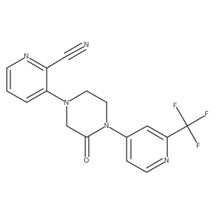 3-[3-Oxo-4-[2-(trifluoromethyl)pyridin-4-yl]piperazin-1-yl]pyridine-2-carbonitrile Structure