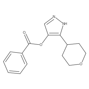 3-(Tetrahydro-2H-pyran-4-yl)-1H-pyrazol-4-yl benzoate结构式
