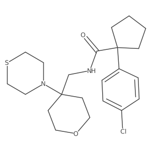 1-(4-chlorophenyl)-N-{[4-(thiomorpholin-4-yl)oxan-4-yl]methyl}cyclopentane-1-carboxamide Structure