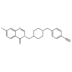 4-[[4-[(7-Fluoro-4-oxoquinazolin-3-yl)methyl]piperidin-1-yl]methyl]benzonitrile结构式
