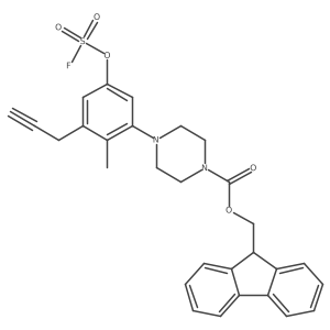 (9H-fluoren-9-yl)methyl 4-{5-[(fluorosulfonyl)oxy]-2-methyl-3-(prop-2-yn-1-yl)phenyl}piperazine-1-carboxylate Structure