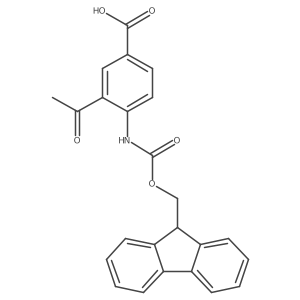 3-acetyl-4-({[(9H-fluoren-9-yl)methoxy]carbonyl}amino)benzoic acid结构式