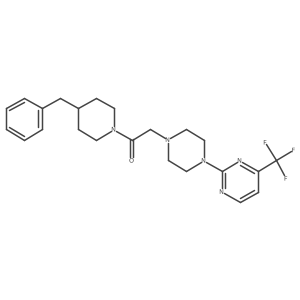 1-(4-Benzylpiperidin-1-yl)-2-{4-[4-(trifluoromethyl)pyrimidin-2-yl]piperazin-1-yl}ethan-1-one结构式