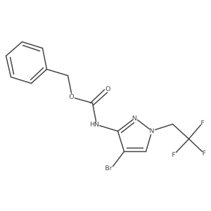 benzyl N-[4-bromo-1-(2,2,2-trifluoroethyl)-1H-pyrazol-3-yl]carbamate结构式