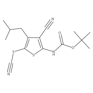 tert-butyl N-[3-cyano-5-(cyanosulfanyl)-4-(2-methylpropyl)thiophen-2-yl]carbamate结构式