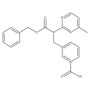 3-({[(Benzyloxy)carbonyl](4-methylpyrimidin-2-yl)amino}methyl)benzoic acid Structure