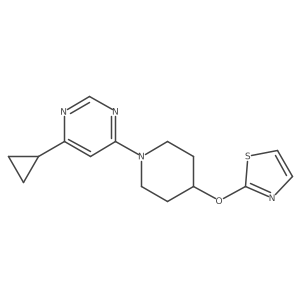 4-Cyclopropyl-6-[4-(1,3-thiazol-2-yloxy)piperidin-1-yl]pyrimidine Structure