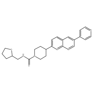 N-[(oxolan-2-yl)methyl]-4-[6-(pyridin-4-yl)-1,8-naphthyridin-2-yl]piperidine-1-carboxamide Structure