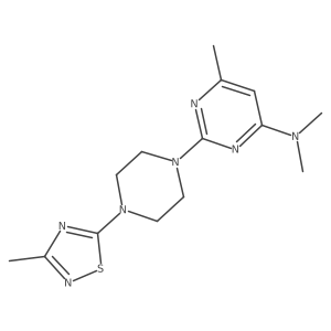 N,N,6-trimethyl-2-[4-(3-methyl-1,2,4-thiadiazol-5-yl)piperazin-1-yl]pyrimidin-4-amine结构式