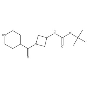 tert-butyl N-[1-(piperidine-4-carbonyl)azetidin-3-yl]carbamate结构式