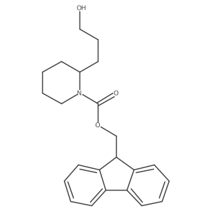 (9H-fluoren-9-yl)methyl 2-(3-hydroxypropyl)piperidine-1-carboxylate结构式