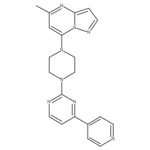 2-(4-{5-Methylpyrazolo[1,5-a]pyrimidin-7-yl}piperazin-1-yl)-4-(pyridin-4-yl)pyrimidine结构式