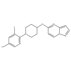 5-Chloro-3-fluoro-2-(4-{pyrazolo[1,5-a]pyrimidin-5-yloxy}piperidin-1-yl)pyridine Structure