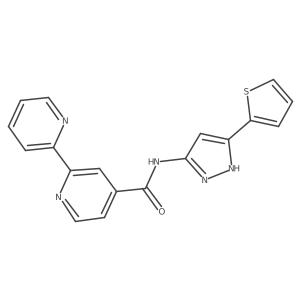 N-[5-(2-thienyl)-1H-pyrazol-3-yl]-[2,2'-Bipyridine]-4-carboxamide Structure