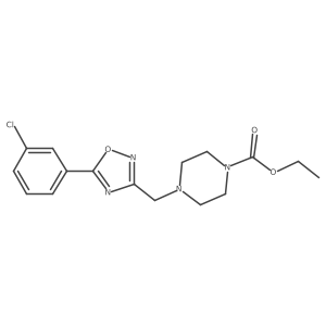 Ethyl 4-((5-(3-chlorophenyl)-1,2,4-oxadiazol-3-yl)methyl)piperazine-1-carboxylate结构式