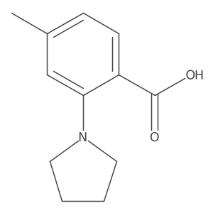 4-Methyl-2-(1-pyrrolidinyl)benzoic acid结构式