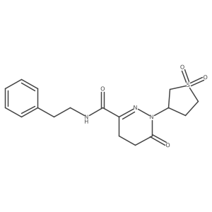 1-(1,1-dioxidotetrahydrothiophen-3-yl)-6-oxo-N-(2-phenylethyl)-1,4,5,6-tetrahydropyridazine-3-carboxamide结构式