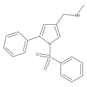 N-Methyl-1-(5-phenyl-1-(phenylsulfonyl)-1H-pyrrol-3-yl)methanamine结构式