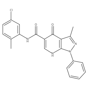 N-(5-chloro-2-methylphenyl)-3-methyl-4-oxo-1-phenyl-4,7-dihydro-1H-pyrazolo[3,4-b]pyridine-5-carboxamide结构式