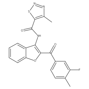N-[2-(3-fluoro-4-methylbenzoyl)-1-benzofuran-3-yl]-4-methyl-1,2,3-thiadiazole-5-carboxamide Structure