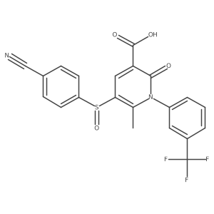 5-[(4-Cyanophenyl)sulfinyl]-6-methyl-2-oxo-1-[3-(trifluoromethyl)phenyl]-1,2-dihydropyridine-3-carboxylic acid结构式