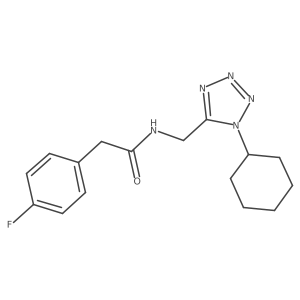 N-((1-cyclohexyl-1H-tetrazol-5-yl)methyl)-2-(4-fluorophenyl)acetamide结构式