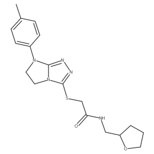 N-((tetrahydrofuran-2-yl)methyl)-2-((7-(p-tolyl)-6,7-dihydro-5H-imidazo[2,1-c][1,2,4]triazol-3-yl)thio)acetamide Structure