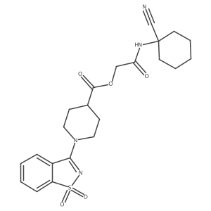 [(1-Cyanocyclohexyl)carbamoyl]methyl 1-(1,1-dioxo-1lambda6,2-benzothiazol-3-yl)piperidine-4-carboxylate结构式