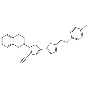 5-(3,4-dihydroisoquinolin-2(1H)-yl)-2-(5-((p-tolyloxy)methyl)furan-2-yl)oxazole-4-carbonitrile Structure