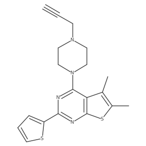 1-[5,6-Dimethyl-2-(thiophen-2-yl)thieno[2,3-d]pyrimidin-4-yl]-4-(prop-2-yn-1-yl)piperazine Structure