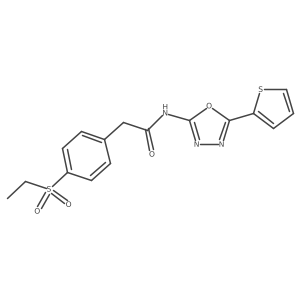 2-[4-(ethanesulfonyl)phenyl]-N-[5-(thiophen-2-yl)-1,3,4-oxadiazol-2-yl]acetamide Structure